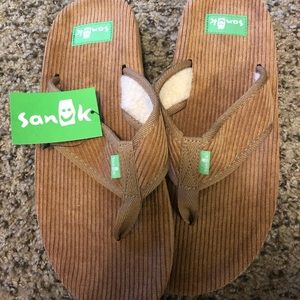 Men’s Sanuk Furreal Classic Cord Sandals Size 9